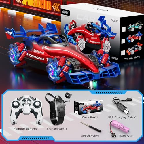 Remote Control Cars, 2.4GHz Monster Truck RC Stunt Cars for Boys Kids Adults, 1:12 Monster RC Truck Off Road with Light & Music, Gifts for 8 9 10 11 12 13 14 15 16+ Years Old Boys Girls Adults