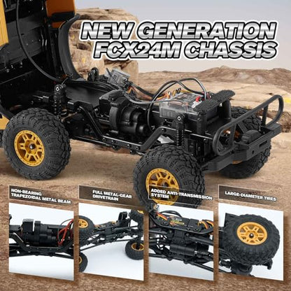 BEEZRC FMS 1/24 RC Crawler RTR FCX24M Land Rover Family Camel Trophy Edition Licensed RC Model 4WD RC Rock Truck 2.4Ghz Hobby Grade RC Car Model Mini Off Road Vehicle with Battery (Discovery) - color: Discovery