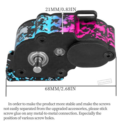 LCG Transmission Box Gearbox Upgrades Part for 1/10 RC Crawler car SCX10 SCX10 ii 90047 Wraith,Center Transmission Gearbox,Aluminum Middle Transmission Hops Up,Colorful