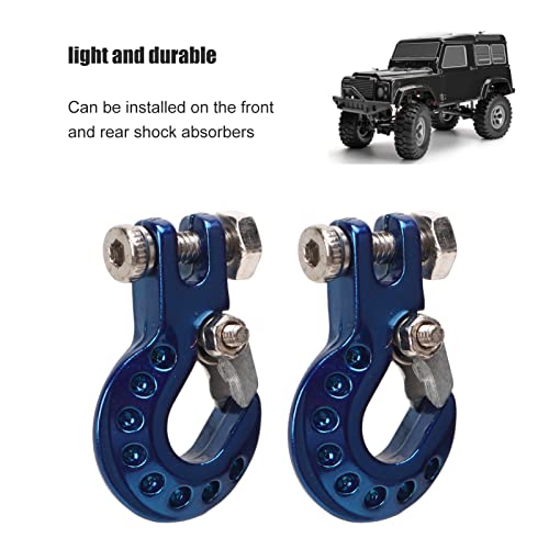 RC Winch Trailer Hook Set 2Pcs, Aluminum Alloy | Simulation Tow Hook | 1/10 Crawler Truck | SCX10 D90 Compatible| 18.5x11.5mm/0.7x0.5in(Blue) - color: Blue