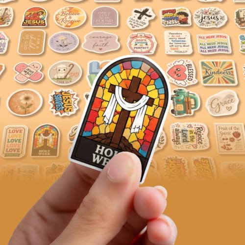 Premium 200 Pcs Christian Stickers, Faith-Based Waterproof Vinyl | 200 Unique Designs Bible Verse & Faith-Based Sticker for Laptops, Journals, Tumblers, Scrapbooks Church Gifts, Teens & Adults - color: Christian Stickers, size: 200 Pcs