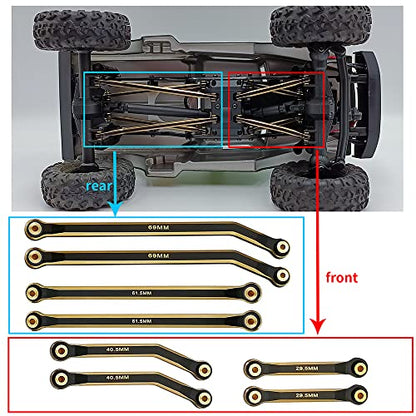 Higher Extra Clearance RC Links Linkage Set for 1/24th Axial SCX24 Deadbolt AXI90018 AXI00004 RC Crawler Car Upgrades Parts (Black) - color: Black