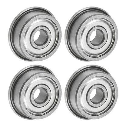 uxcell F624ZZ Flanged Ball Bearing 4x13x5mm Double Shielded Chrome Steel Flange Bearings, 4pcs - size: 4x13x5mm