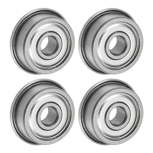 uxcell F624ZZ Flanged Ball Bearing 4x13x5mm Double Shielded Chrome Steel Flange Bearings, 4pcs - size: 4x13x5mm