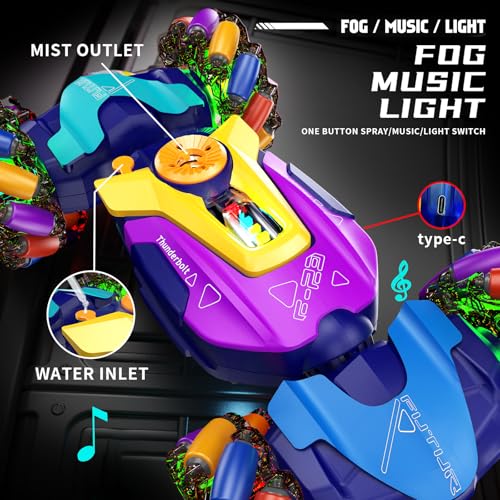 Gesture Sensing RC Stunt Car,Remote Control Car Toys for Ages 5-7-13,with Lights Music Spray,4WD 360° Spins All Terrains Kids Toys RC Cars,3-6 Year Old Boy Birthday Gift & 3-12 Best Gift for Kids - style: armor