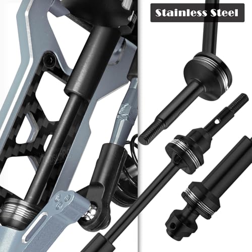 Upgrades Parts for 1/10 Slash 2WD LCG,Carbon Skid Plate&Aluminum RC Shocks&Drive Shaft CVD&A Arms&Steering Block&272R Gearbox&Adjustable Links&Shock Tower&Front Bulkhead,Titanium - color: Titanium(hops Up)