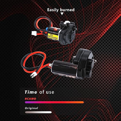 RCAWD SCX24 050 55T Motor with Metal Gearbox Combo Transmission for Axial 1/24 SCX24 Brushed Motor Clawer Series Upgreads Part - color: Black