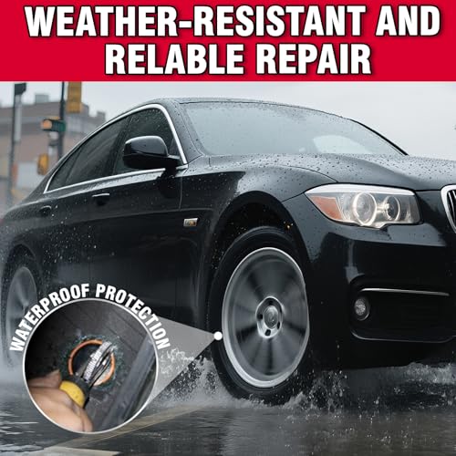 Chemical Vulcanizing Cement, Waterproof Tire Repair Glue 8.5 FL.Oz, Fast Drying Rubber Adhesive with Brush Top, Clear and Durable, Ideal for Car, Motorcycle, Bike