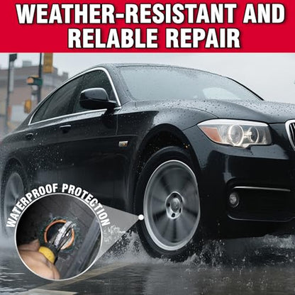 Chemical Vulcanizing Cement, Waterproof Tire Repair Glue 8.5 FL.Oz, Fast Drying Rubber Adhesive with Brush Top, Clear and Durable, Ideal for Car, Motorcycle, Bike