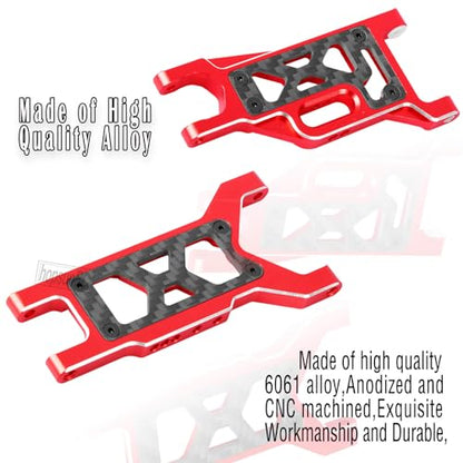 Upgrades Parts for 1/10 Slash VXL 2WD/Slash 2WD,Aluminum Front Rear Suspension A Arms w/Tie Bar Hops Up,Red (Only for Slash) - color: Red(arm)