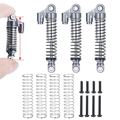 RC Shock Absorber 56mm Dampers, Titanium | Aluminum Alloy, Ajustable Shocks, For TRX4M Upgrades 1/18 Scale, RC Crawler Car, Accessories - color: Titanium
