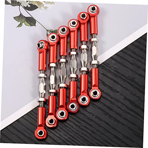 Alasum 6pcs Adjustable Aluminum Rod Linkage Steering Rods for Rc Redcat Hsp Racing Hpi Truck Buggy Upgrade Parts Red Easy to Install