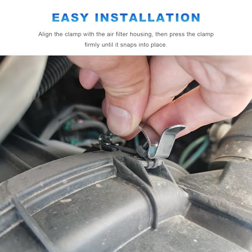 4 PCS Air Filter Clips, Heavy Duty Metal Auto Airbox Housing Clip Replacement for Fastening Connection, Air Cleaning Filter Retaining Clip Spring Clamp for Most Cars