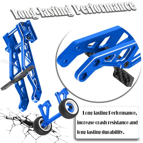 Aluminum Wing Mount & Wheelie Bar Set Upgrades Part for 1/8 Kraton 6S BLX(EXB),1/8 Notorious 6S BLX V6 Brushless RC Monster Truck,RC Wheelie Bar Wing Mount Set,Replace ARA320758,Navy Blue - color: Navy Blue - (Aluminum Upgrades Part)