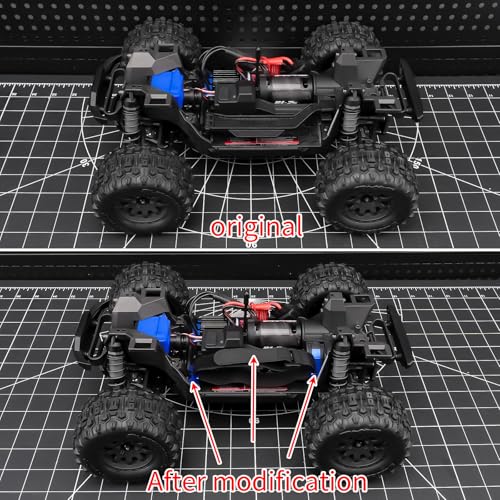Battery Plate with Strap for Tra-xxas 1:16 Mini Maxx/XRT | Aluminium Mounting Tray 4WD VXL-3S Monster Truck Upgrades (Black) - color: Blue