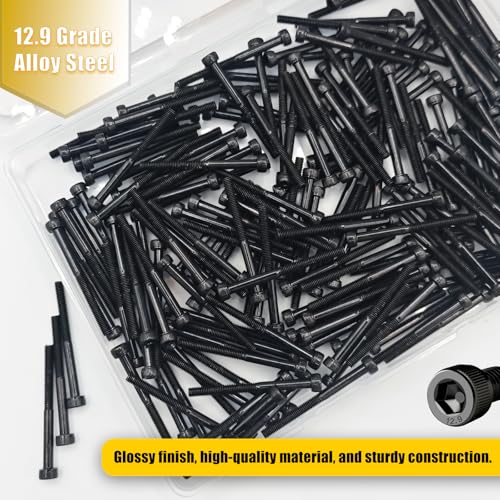 M3x35mm Screws 180pcs Hex Socket Cap 12.9 Steel Black Zinc Half Thread | Allen socket drive head cap screws bolts half thread machine screws - size: M3*35mm 180pcs