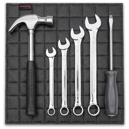 Magnetic Tool Pad for Organization - Flexible Mat for Nuts Bolts, Screws, Sockets, Wrenches, Mechanical Tools | For Service Trucks & Truck Box (8"x8") - size: 8"x8"