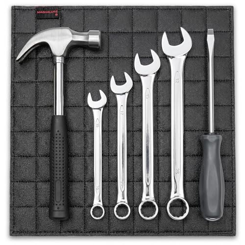Magnetic Tool Mat, Double-Sided Magnetic Tool Holder Pad for Mechanics, Portable Magnetic Mat for Tools, Bolts, Nuts, Screws, Sockets & Wrenches12 x12 - size: 12x12