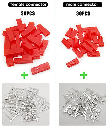 60sets Servo Plug Male Female Connector Crimp Pin Cable for Hitec Spektrum | Compatible JST SYP Futaba,Servo Expansion DIY Applications,Servo Connector Repair,High Conductivity, Low Resistance - size: 60 Sets