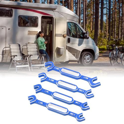 CCYLEZ RC Car Wrench, High Strength Aluminum Alloy Turnbuckle Nut Remover Tool Set for RC Drift Cars and RVs 4PCS 3.0-6.0mm - color: Blue