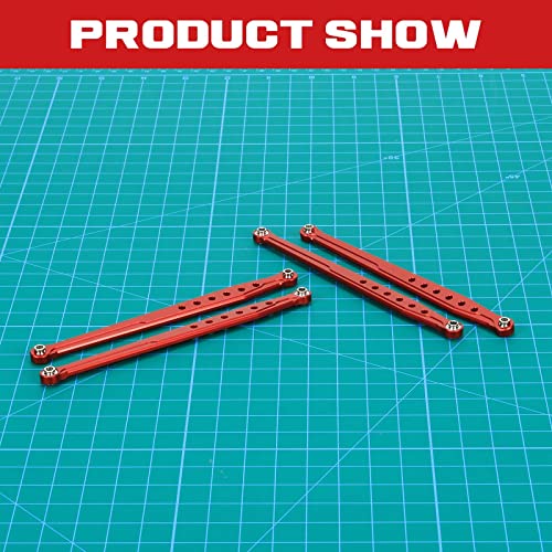 RCAWD Lower Suspension Links Set 4pcs for RedCat 1/10 Everest Gen7 Pro/Sport RC Crawler Links Rod Aluminum Linkage Rod Arm Set Upgrade Part Red - color: Red