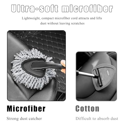 KVAEY Car Dash Duster Brush, Super Soft Microfiber Multi-Functional Car Cleaning Brush, Scratch Free Dash Dusting Tool with a Anti-Skid Handle for Vehicle Home Kitchen Cleaning (Gray) - color: Gray