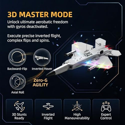 4-CH F-22 Raptor RC Plane,Vertical Flight Mode,Upgraded Dual Motors