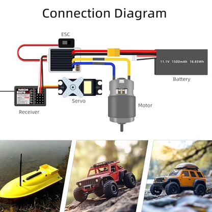 Radiolink R6FG 6 Channels 2.4G RC Gyro Receiver Long Range Control for Car | for Vehicle Drifting/Crawler/Truck/Boat Works with Radio Controller RC4GS V3/RC6GS V3/RC8P/RC8X/T8FB/T8S/T12D/T16D