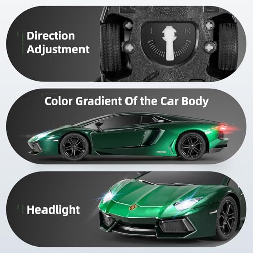 MIEBELY 1/24 Licensed Lamborghini Aventador RC Car Model Toy for Boys 6-12 | Officially licensed;2.4GHz control;LED; rechargeable 3.7V battery;sturdy ABS; indoor/outdoor play; gift for boys & collectors - style: Lamboghini LP700