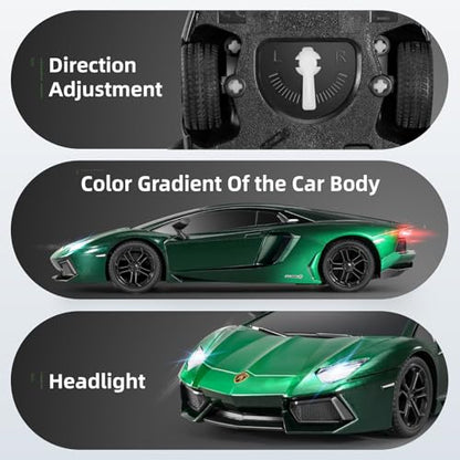 MIEBELY 1/24 Licensed Lamborghini Aventador RC Car Model Toy for Boys 6-12 | Officially licensed;2.4GHz control;LED; rechargeable 3.7V battery;sturdy ABS; indoor/outdoor play; gift for boys & collectors - style: Lamboghini LP700