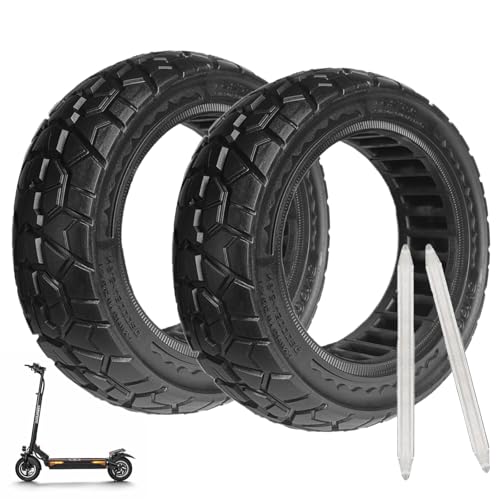 2 Pack 9.5 x 2.50 Off-road Solid Tire, 9.5x2.5-6.1 Tires Replacement | 9.5 inch Scooter Tubeless Solid Tire, for NIU KQi3 Pro/Max/Electric Scooter [Puncture-Proof] [Anti-Skid] [Wear-Resistant] - color: 2 Pack