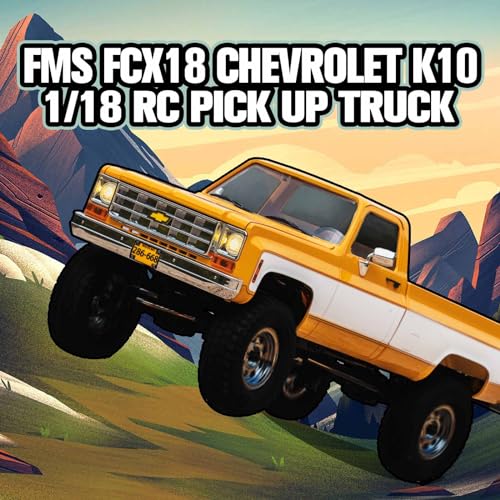 FCX18S FMS 1/18 Chevrolet K10 S RC Truck, Officially Licensed 4WD RC Crawler 2 Speeds Switch with LED Lights, Off-Road RC Model for Adults (Black) - color: Black