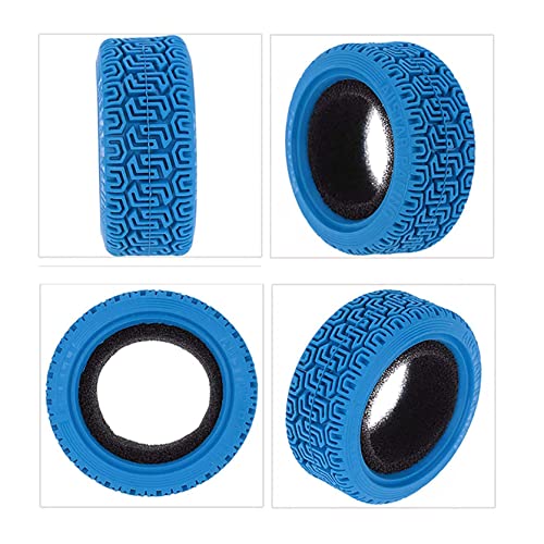 1/10 RC Car Racing Flat Run Sponge Insert Rubber Tyres 68mm Tires for 1:10 RC On Road Car Tamiya HSP HPI Kyosho RC Rally Car (Blue) - color: Blue