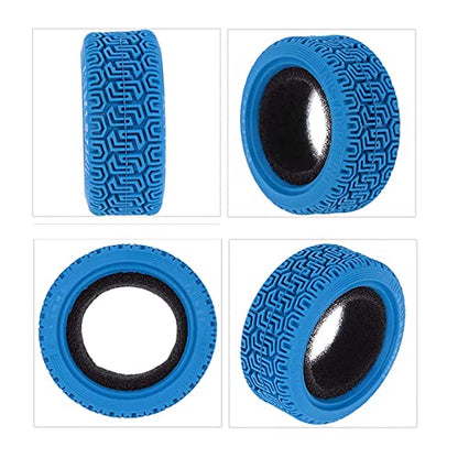 1/10 RC Car Racing Flat Run Sponge Insert Rubber Tyres 68mm Tires for 1:10 RC On Road Car Tamiya HSP HPI Kyosho RC Rally Car (Blue) - color: Blue