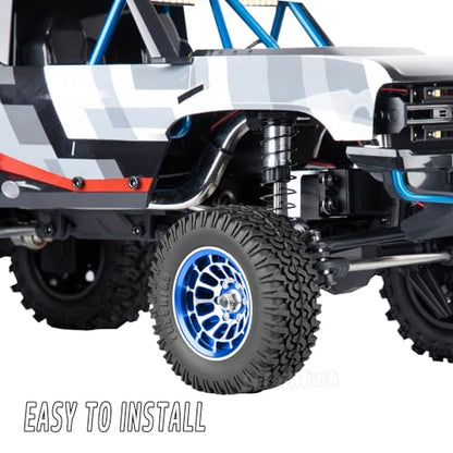 RC 1.55 Beadlock Wheels Rims for 1/10 Tamiya AX90069 D90 TF2 CC01 CC02 RC Crawler Car,4Pcs Aluminum Alloy Rims,Navy Blue - color: Navy Blue - (1.55 Beadlock Wheels)