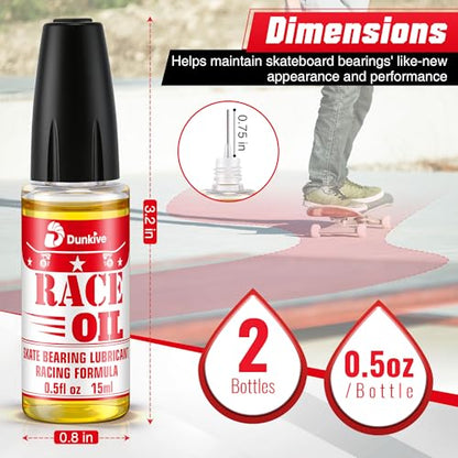 Skateboard Bearing Lube, Super Smooth Longboard Bearing Oil for Skateboards, Longboards, Scooters and Roller Skates (2 Pack)