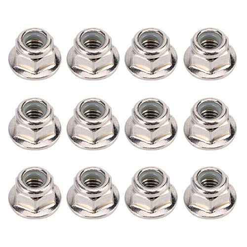 12Pcs RC Lock Nuts, 4mm RC Wheel Nuts, Metal Nonslip Wheel Lock Nut with 0.35in Bottom Diameter Replacement for TRX6 SCX10 1/10 Remote Control Model Cars, Sliver