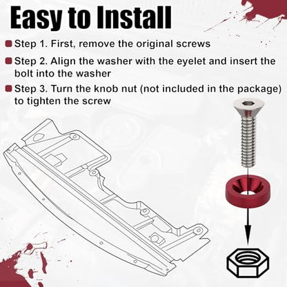 20 PCS Engine Dress Up Kit, CNC Finishing Fender Bumper Washers (Red) | M6 Aluminum Engine Bay Dress Up Kit, Fender Bolts for Trunk License Plate Frame - color: 20 pcs Red