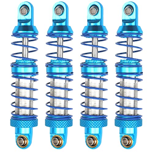4Pcs Vgoohobby Metal Shocks Absorber Adjustable Dampers Compatible with Axial SCX10 Traxxas TRX4 D90 90046 Redcat Gen7 1/10 RC Crawler Car (Blue,70mm) - size: 70mm
