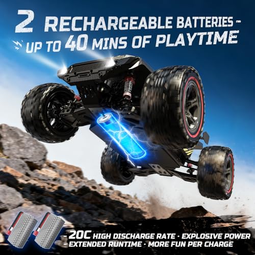 DEERC 1:10 Large Remote Control Cars for Adults & Boys，High Speed 4WD Off-Road Remote Control Truck