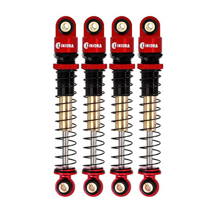 INJORA 43mm Aluminum Threaded Shocks Absorber Damper for 1/24 SCX24 (Red) - color: Red