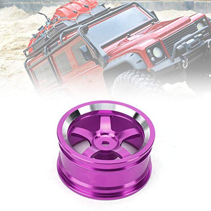 4 Pcs RC Wheel Hub, Aluminum Alloy Wheel Hub Accessory RC Parts Wheels Upgrade Parts Fit for HSP 94123 Touring Drift Car - color: Purple