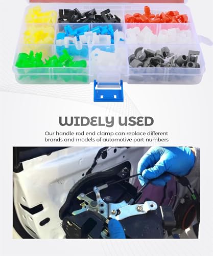 80PCS Door Lock Rod Clip,Car Accessories,Door Lock Tailgate Handle Rod Clips Assortment Kit,Automotive Replacement Left and Right Rod Retainer Clips,Compatible with Most Cars Trucks SUVs