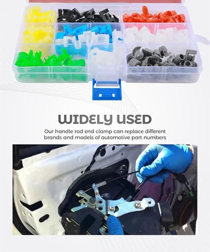 80PCS Door Lock Rod Clip,Car Accessories,Door Lock Tailgate Handle Rod Clips Assortment Kit,Automotive Replacement Left and Right Rod Retainer Clips,Compatible with Most Cars Trucks SUVs