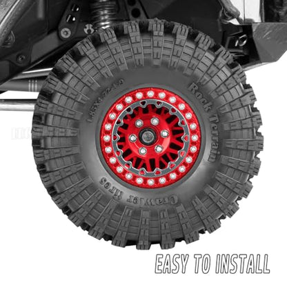 RC 1.9 Wheel Rims for 1/10 SCX10 SCX10 II 90046 SCX10 III AXI03007 SCX10 Pro TRX4 TRX6 Gen7/8 D90 VS4-10 MST CFX RC Crawler Car,4pcs Aluminum 1.9 Wheel Rims,Red - color: Red - (Rims)