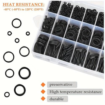 1200Pcs of 24 Varieties of O-Ring O Rings Assortment Seal Kit in Nitrile Rubber Material for Automotive,Plumbing,Solenoid Valves,Mechanical Bearings,Air & Water Fitting Seal Leak Repair - style: 24 Size/1200 Pcs