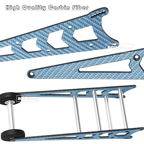 RC Wheelie Bar w/Mount Upgrades Part for 1/10 Slash Rustler Bandit 2WD(VXL),Carbon Fibre Wheelie Bar Kit Tail Wheel Head up Wheel Assembly Hops Up,Navy Blue - color: Navy Blue(1set)