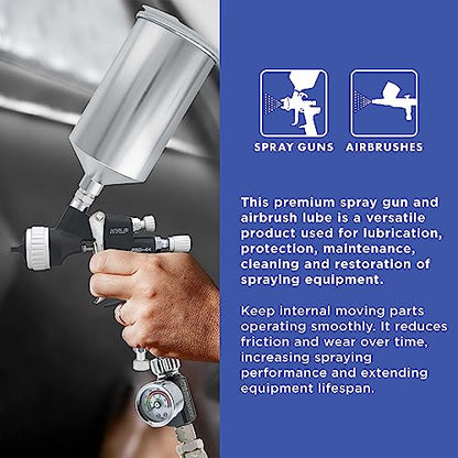 Master Airbrush Elite Spray Gun and Airbrush Lubricant, 4 Ounce - Ideal Lube for Increased Spraying Performance, Smoother Trigger Action, Reduced Needle Friction & Wear, Paint Build-Up