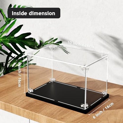 Clear Acrylic Display Case, Self-Assemble Showcase for Collectibles, Action Figures, Dolls- Alternative Glass Box for Commemorative Gifts（10*6*6inch,26*16*16cm） - size: 10x6x6inch,26x16x16cm