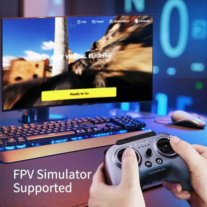 APEX RC Radio Transmitter ，FPV Controller with VR70 and ELRS 2.4G V3-V3.3,Supports FPV Simulators,No dongle Required,Suitable for Beginners,Built-in HF Head with 500mW,2000 mAh,G-129